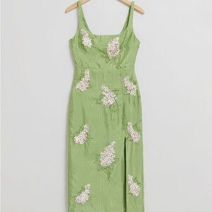 & Other Stories Green Midi Sundress for Wedding Guest (excellent condition)